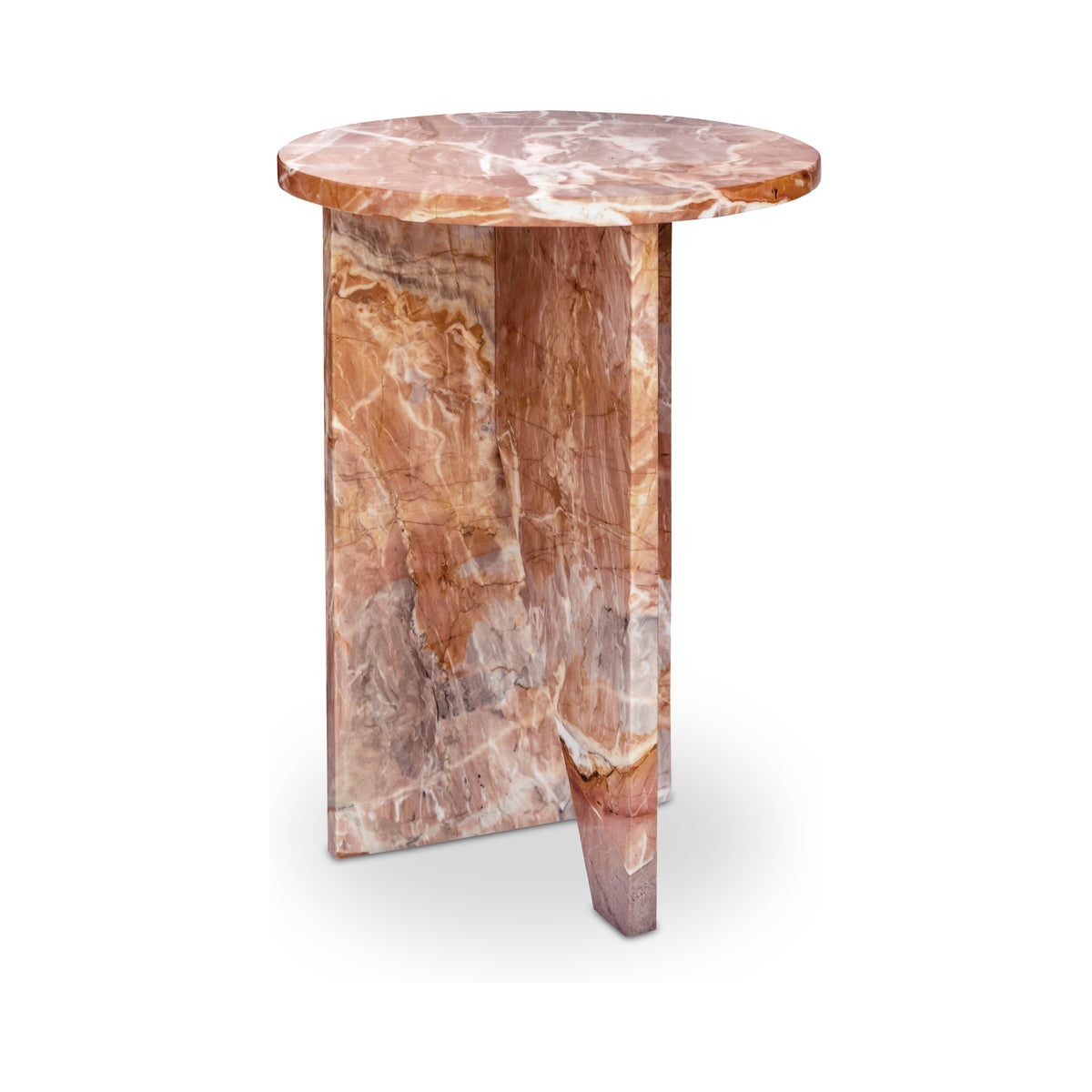 Grace Accent Table Orange Levante Marble - alternate view 4