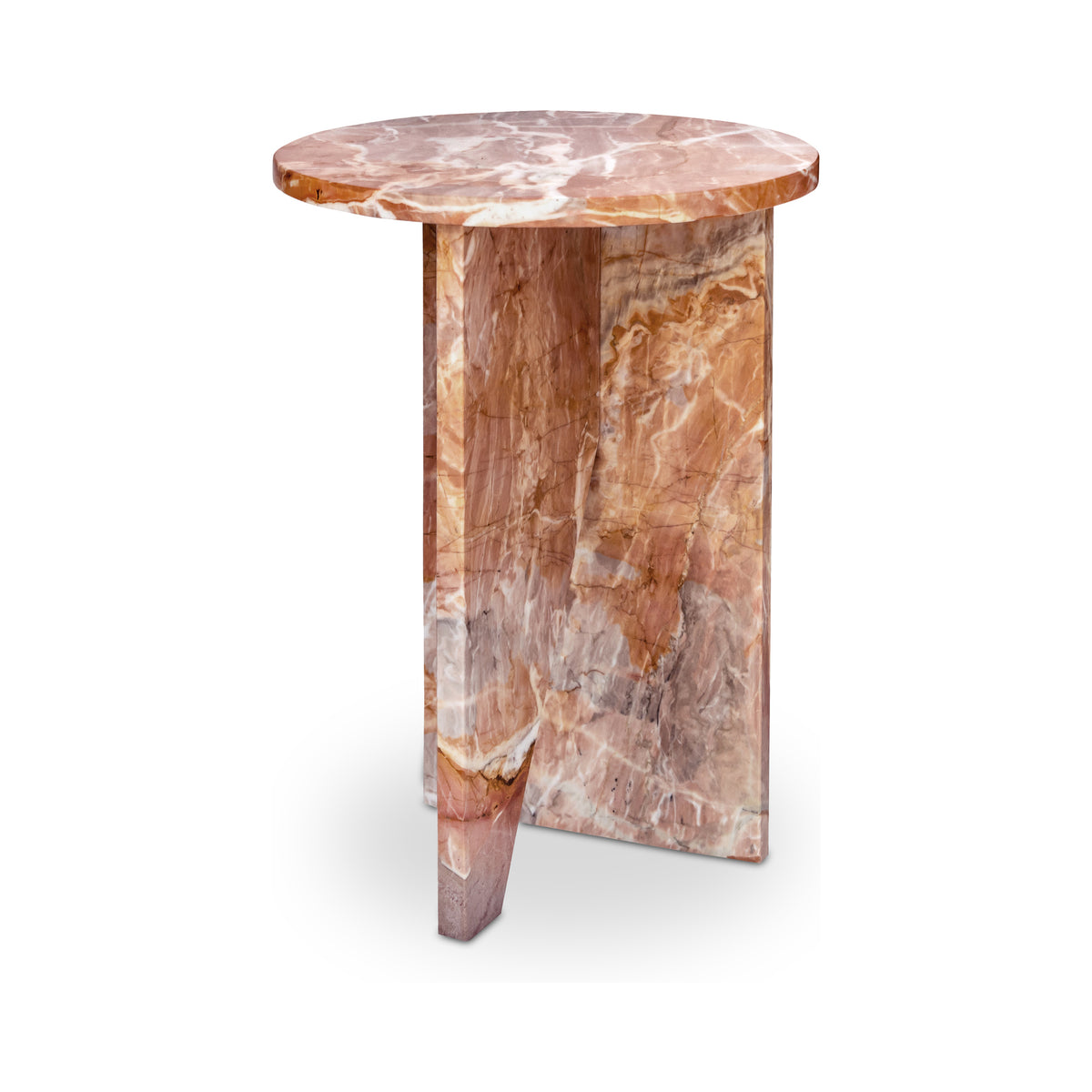 Grace Accent Table Orange Levante Marble - alternate view 1