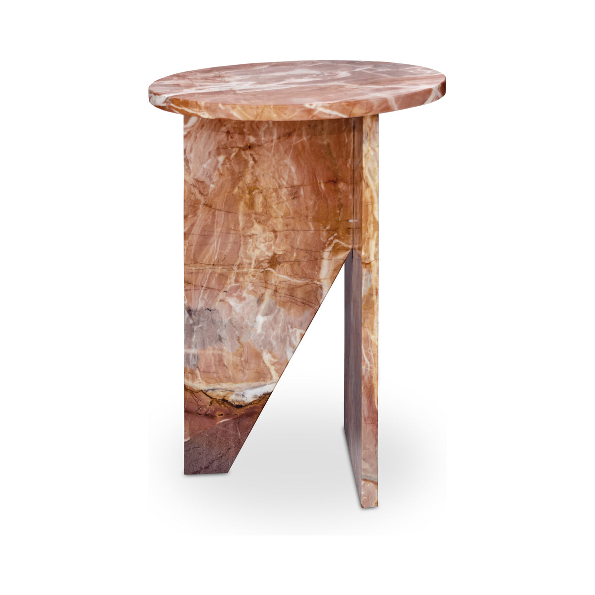 Grace Accent Table Orange Levante Marble - alternate view 2