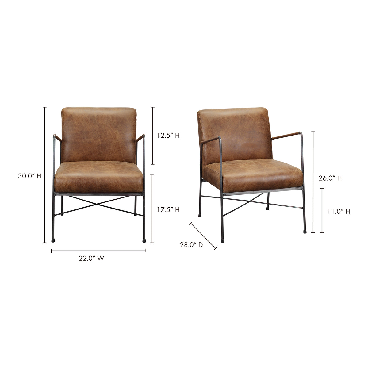 Dagwood Leather Armchair Open Road Brown - view 10