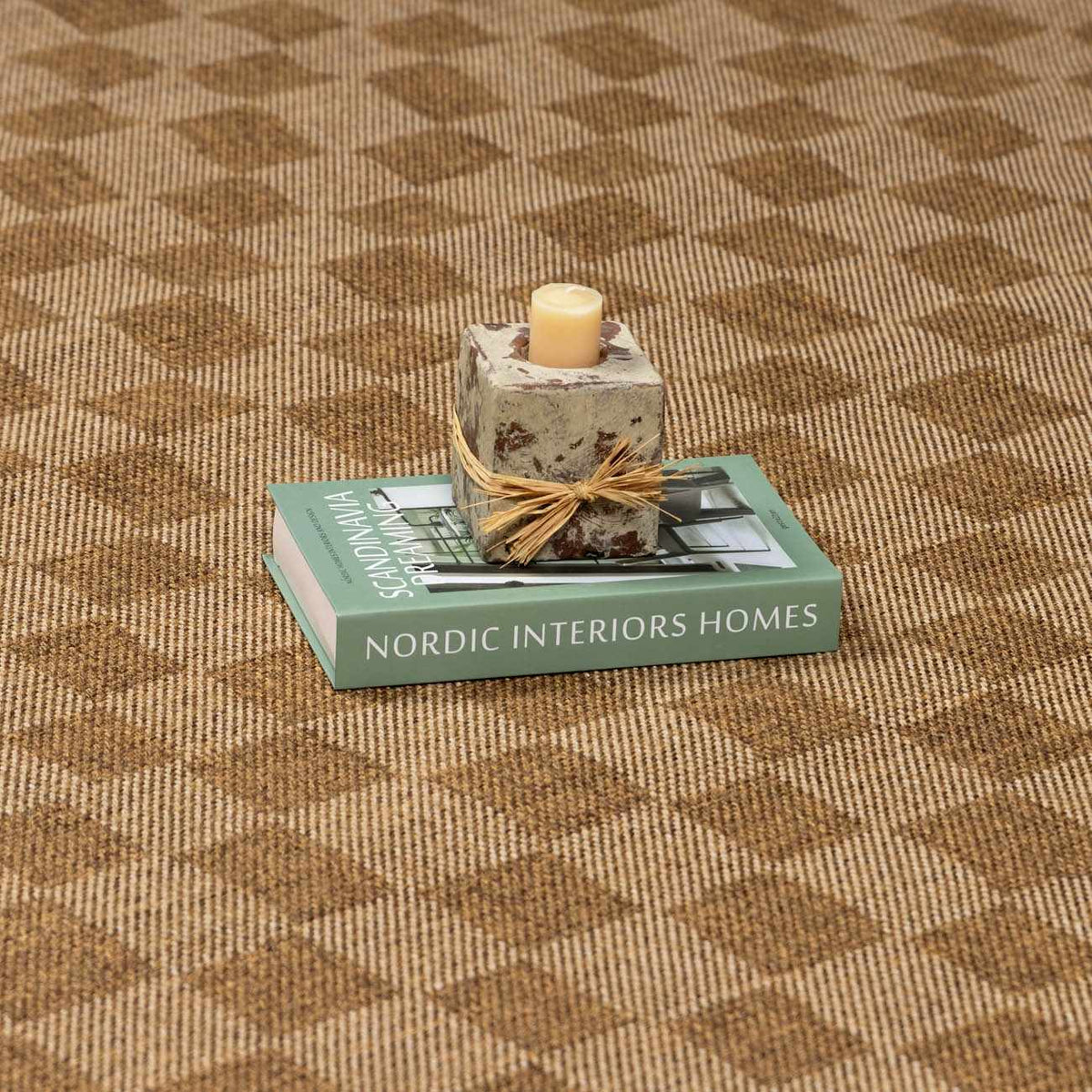 Kuval Checkered Brown Outdoor Rug.