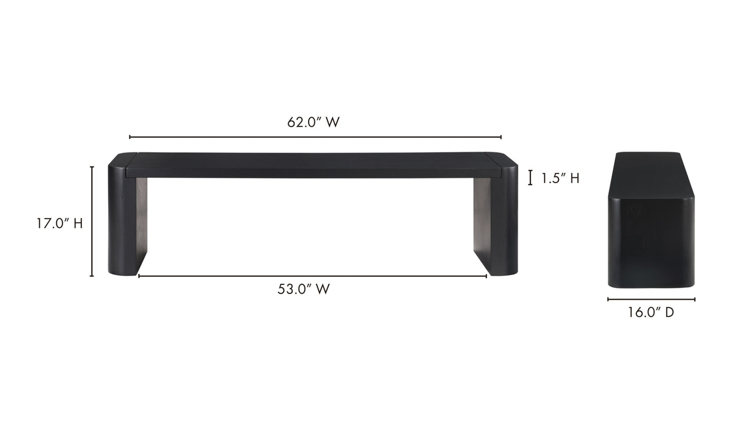 Post Small Dining Bench Black