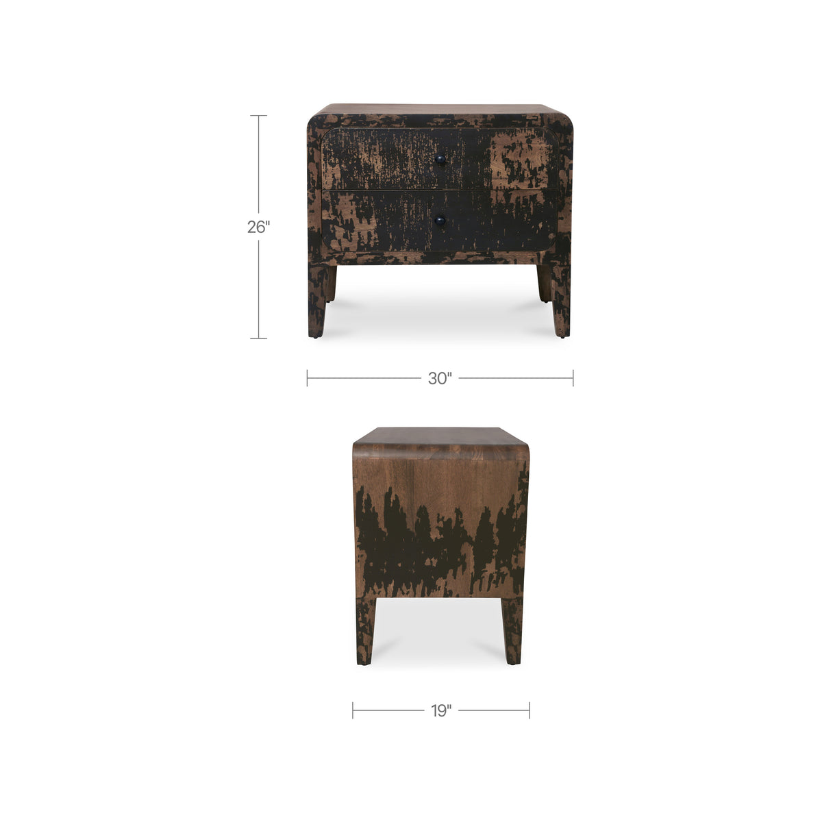 Iris Nightstand Distressed Black view 10