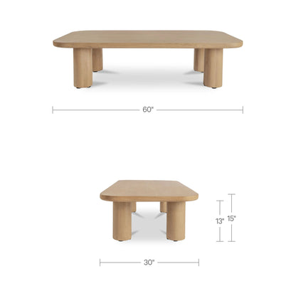 Anders Coffee Table Natural dimensions