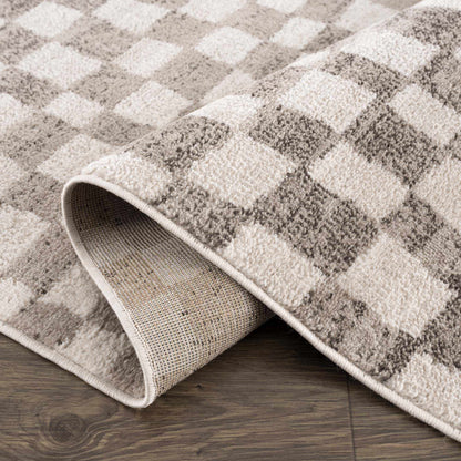 Benjy Irregular Checkboard Rug - Beige