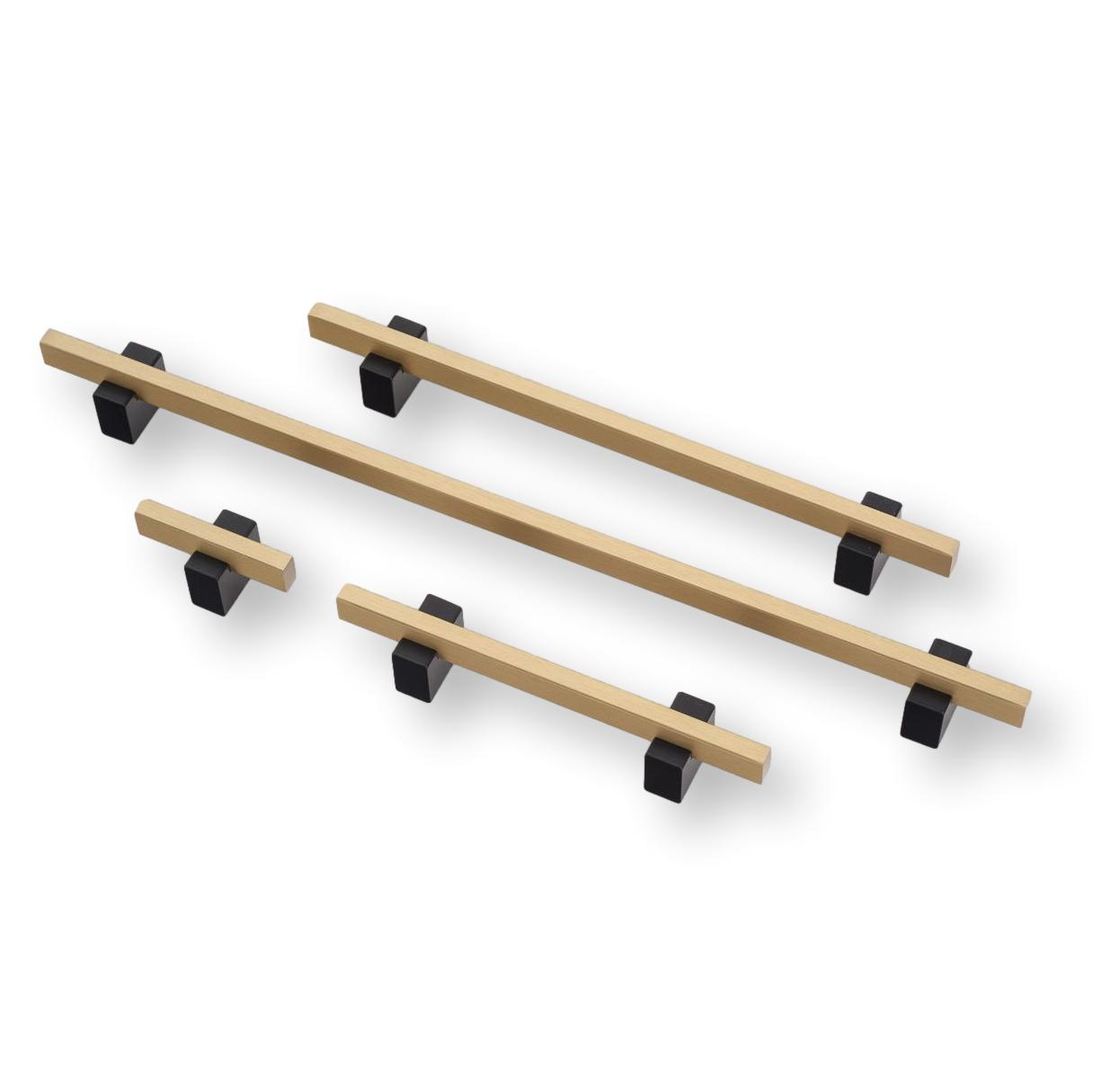 Lew's Two Tone Series Knobs and Handles Black and Brass.
