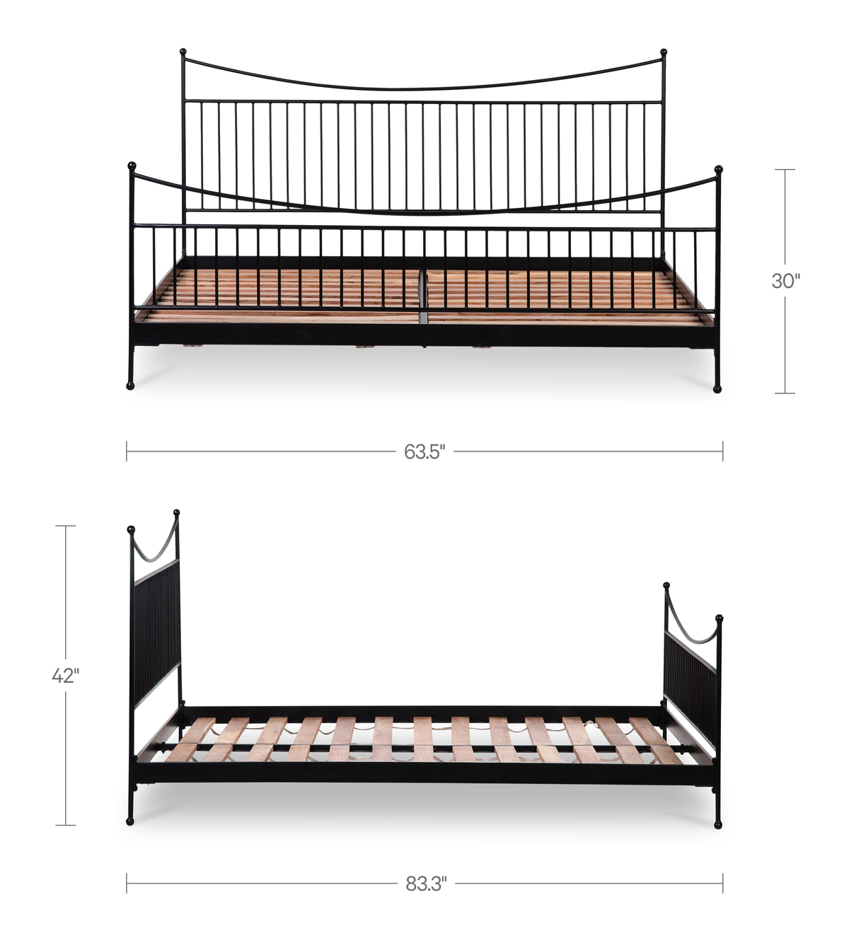 Monet Queen Bed Black view 10