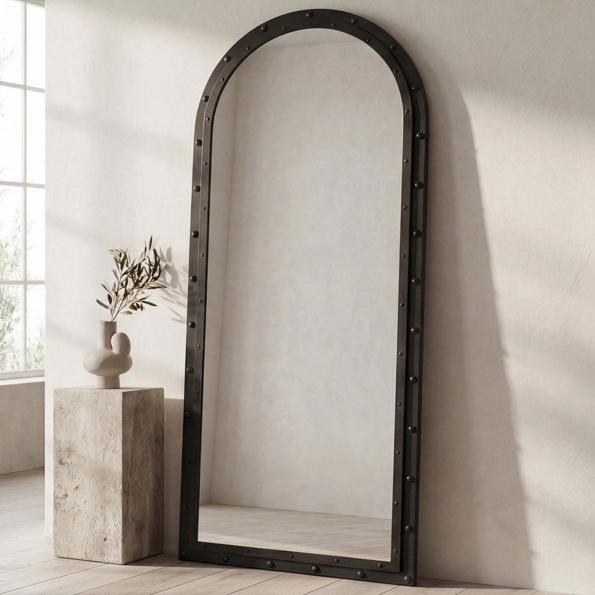 Hughes Floor Mirror Iron Grey lifestyle view
