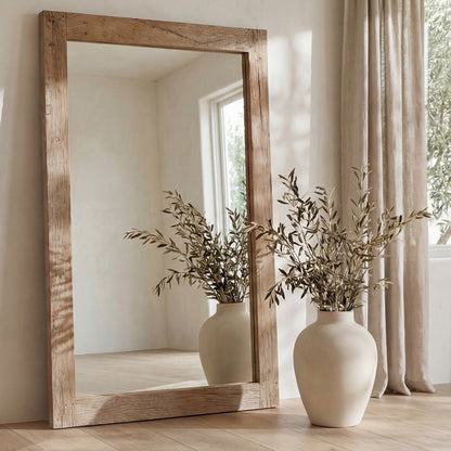 Orchard Reclaimed Wood Floor Mirror lifestyle view