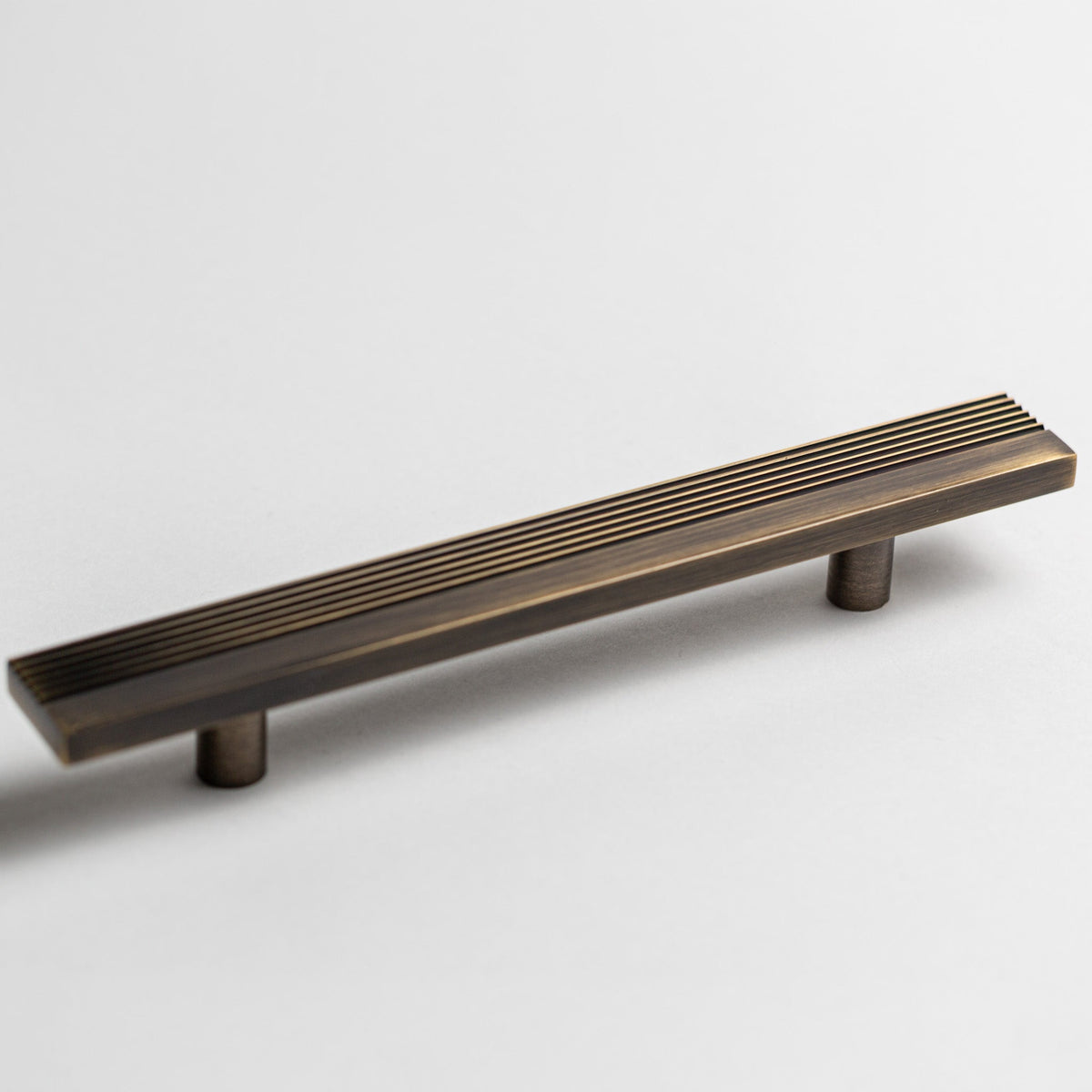 Rail, Antique Brass Cabinet Pulls.