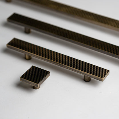 Rail, Antique Brass Cabinet Pulls.