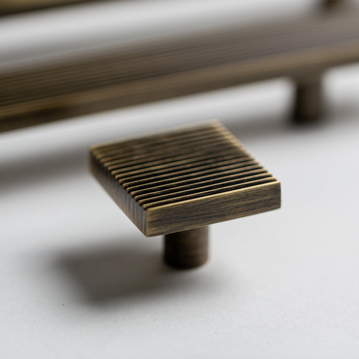 Rail, Solid Brass Knobs.