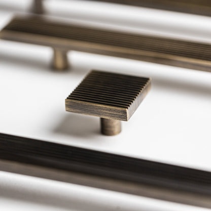 Rail, Antique Brass Cabinet Pulls.