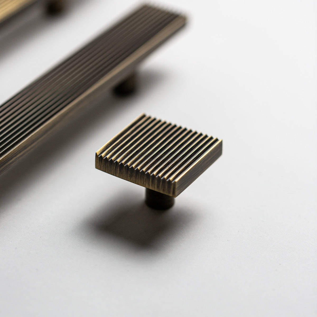 Rail, Solid Brass Knobs.