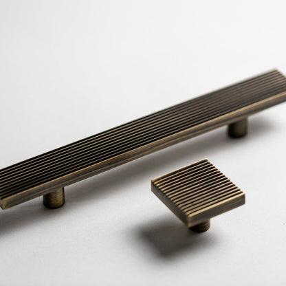 Rail, Antique Brass Cabinet Pulls.
