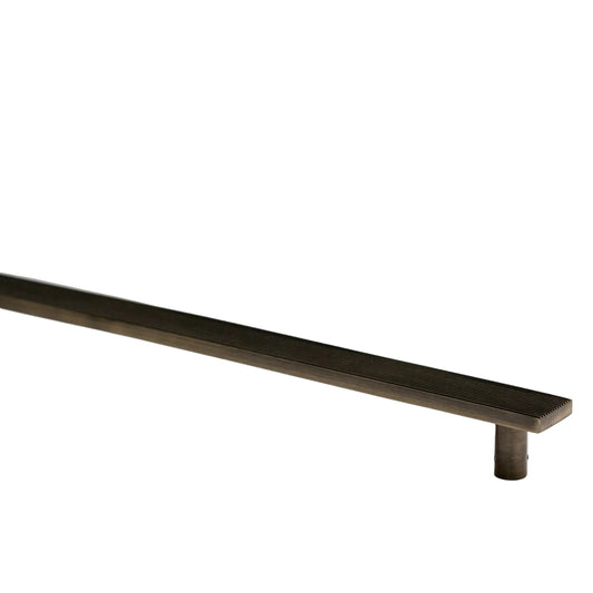 Rail, Antique Brass Appliance Pulls.