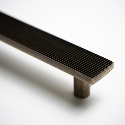 Rail, Antique Brass Appliance Pulls.