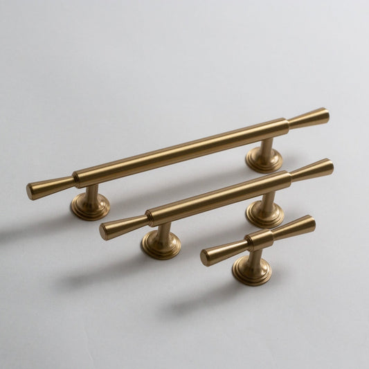 Tuxedo, Solid Brass Cabinet Pulls.