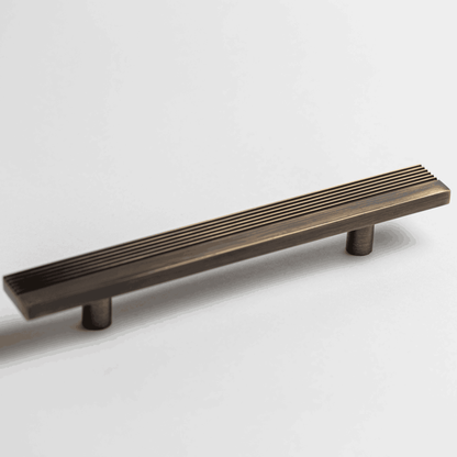 Rail, Antique Brass Cabinet Pulls.