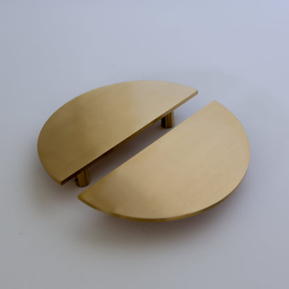 Demi Lune, Solid Brass Half Moon Door Handles.