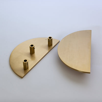 Demi Lune, Solid Brass Half Moon Door Handles.