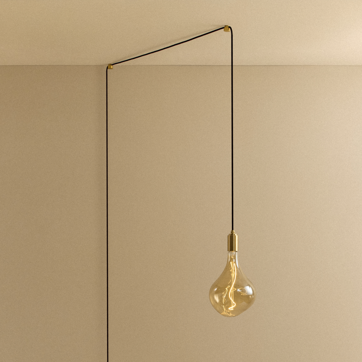Voronoi II Plug-In Pendant in Brass.