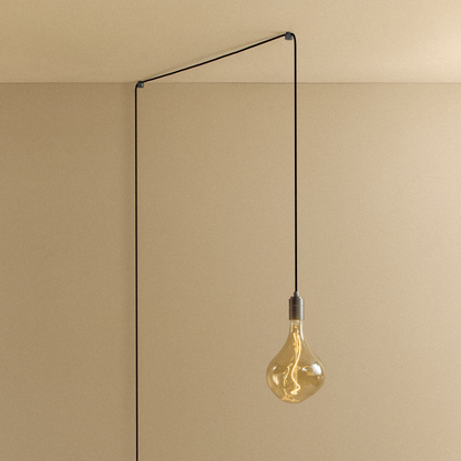 Voronoi II Plug-In Pendant in Graphite.