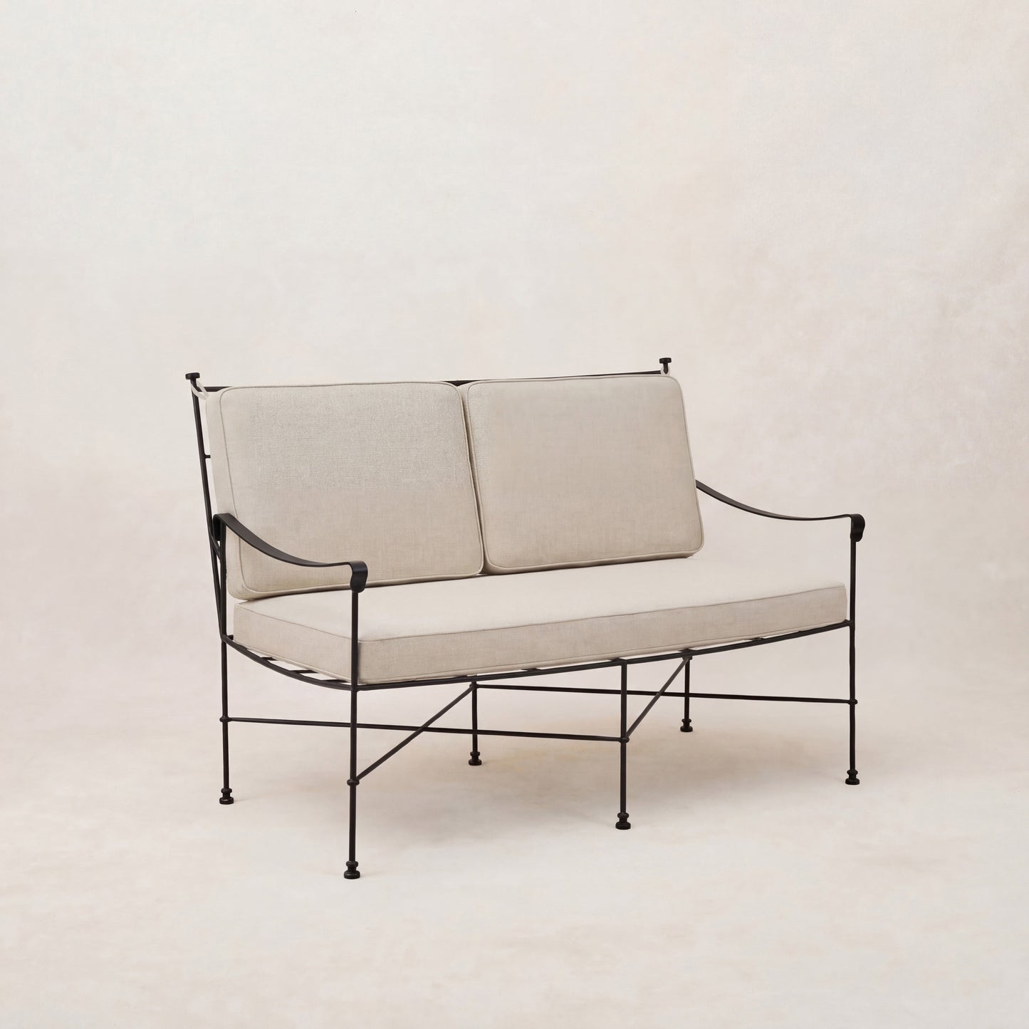 Provence Outdoor Loveseat - Black Frame.