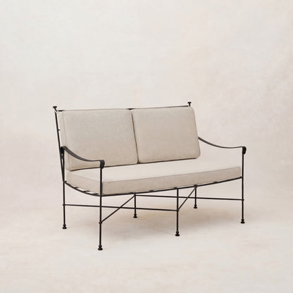 Provence Outdoor Loveseat - Black Frame.