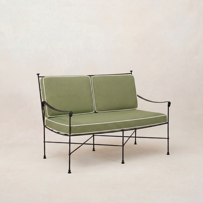 Provence Outdoor Loveseat - Black Frame.