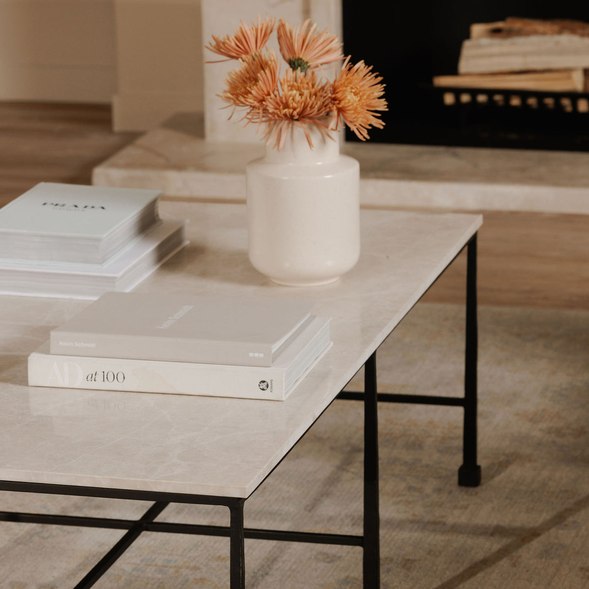 River Coffee Table Botticino Marble lifestyle image