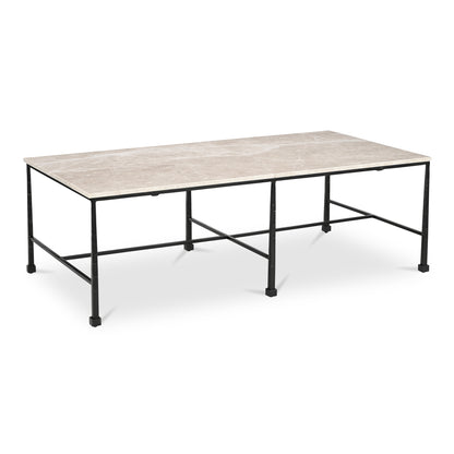 River Coffee Table Botticino Marble view 3