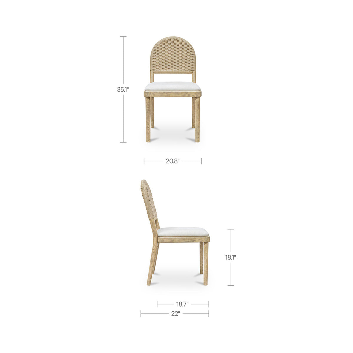 Claire Dining Chair Natural-Set of Two - image 3