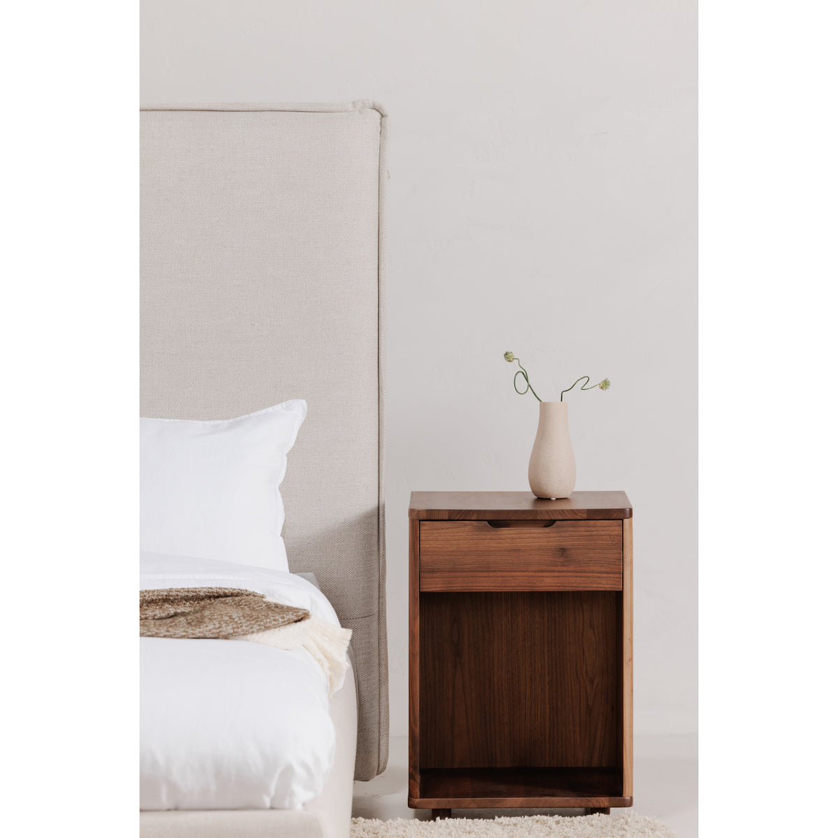 Luzon Queen Bed Tall Headboard Wheat - lifestyle