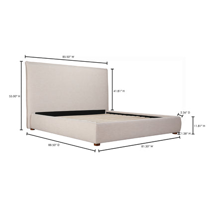 Luzon King Bed Tall Headboard Wheat - lifestyle 2