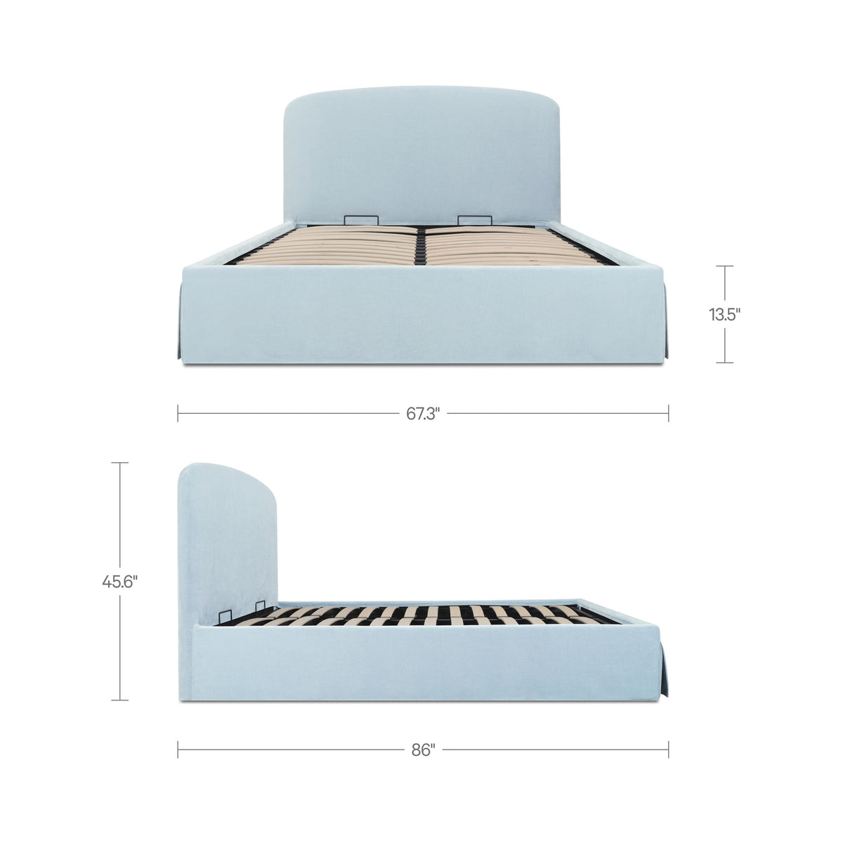 Joan Queen Storage Bed Light Blue - image 3