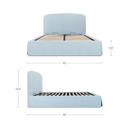 Joan King Storage Bed Light Blue dimensions