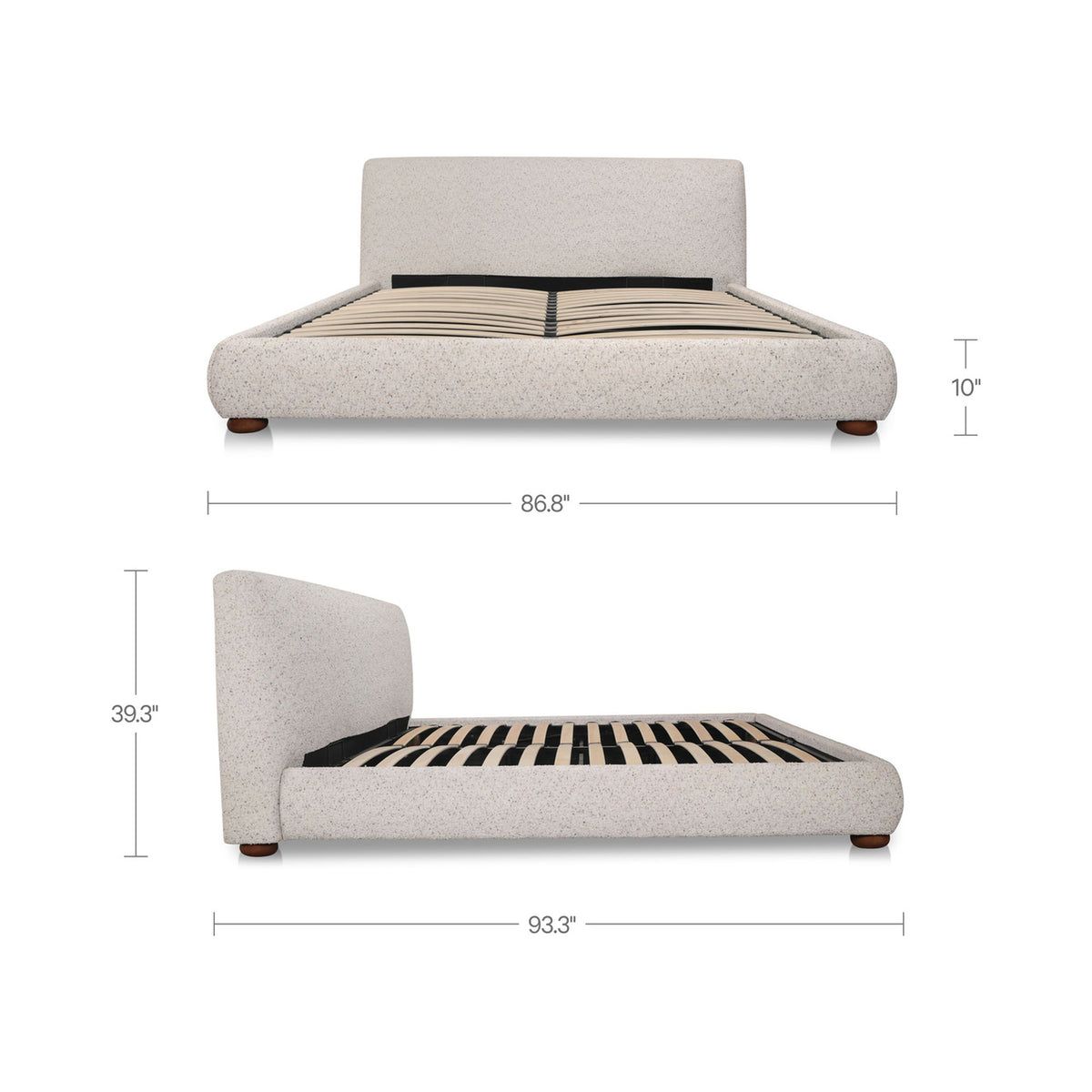 Beau King Storage Bed Speckled Light Grey image 10