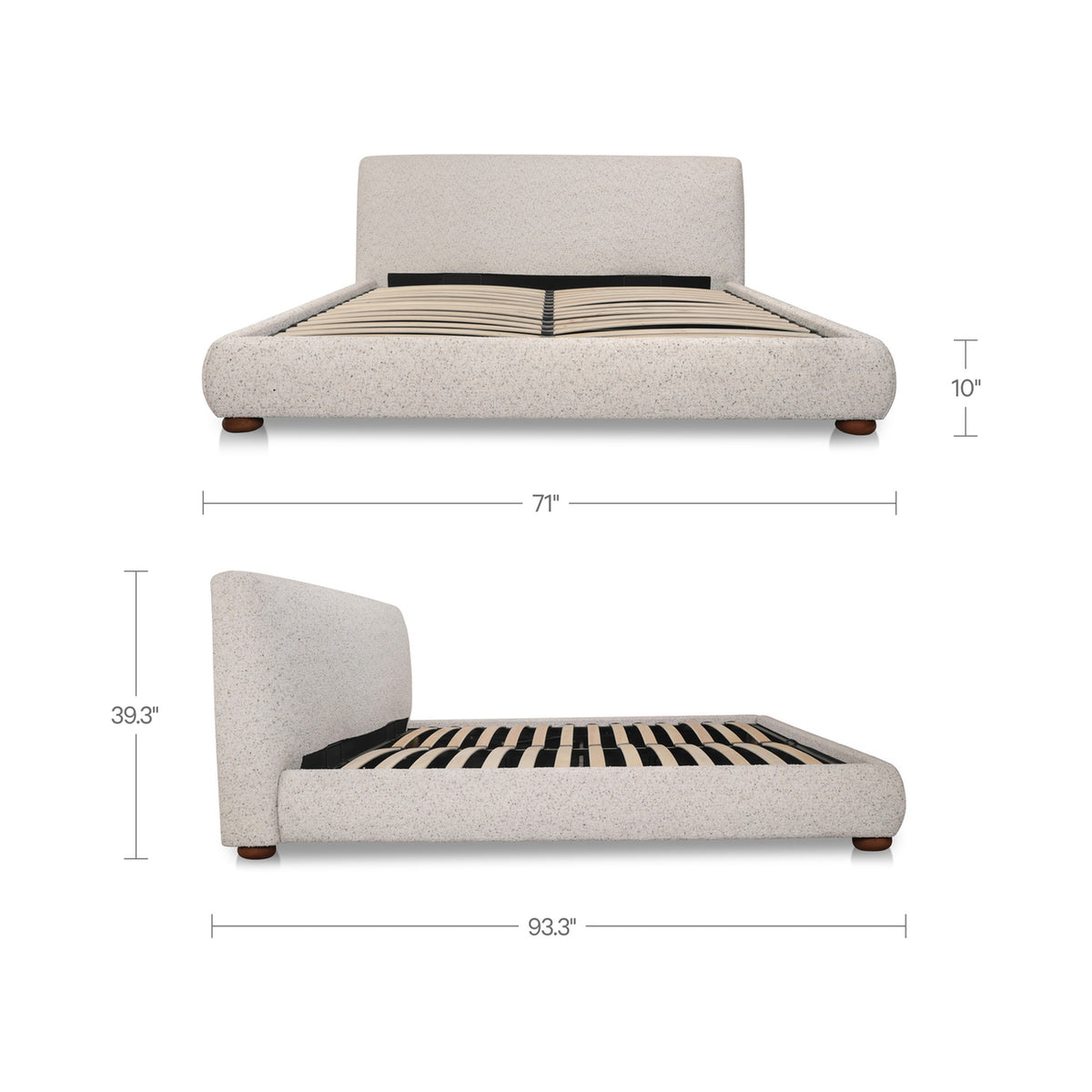 Beau Queen Storage Bed Speckled Light Grey image 10