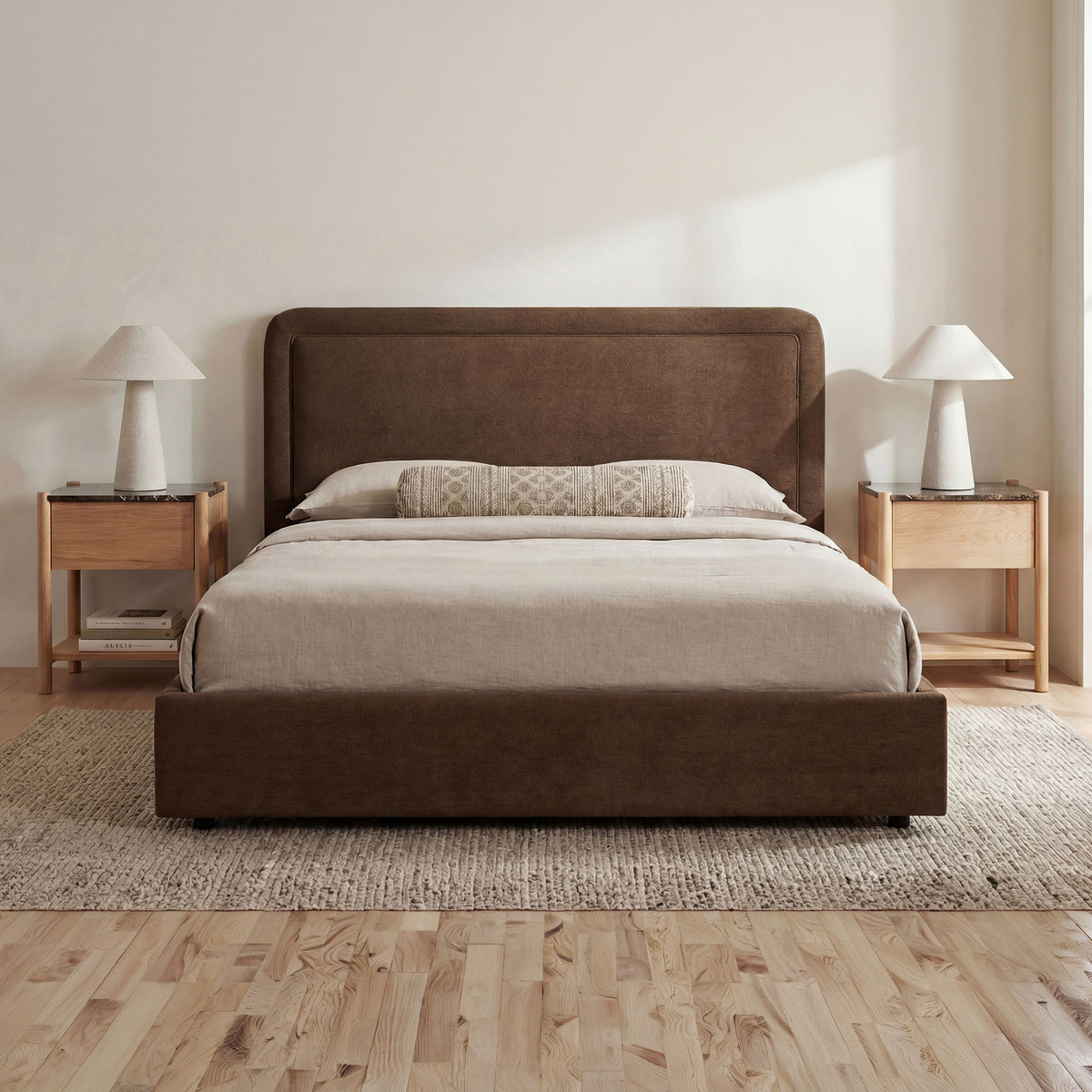 Simon Queen Storage Bed Brown lifestyle image