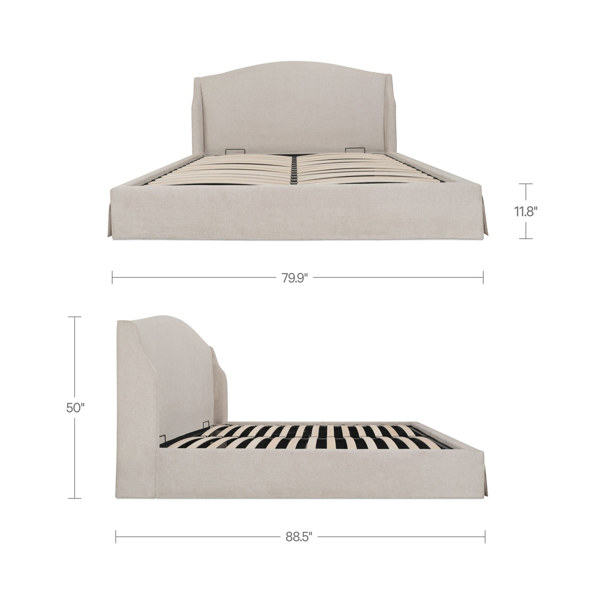 Weston King Storage Bed Cream image 8