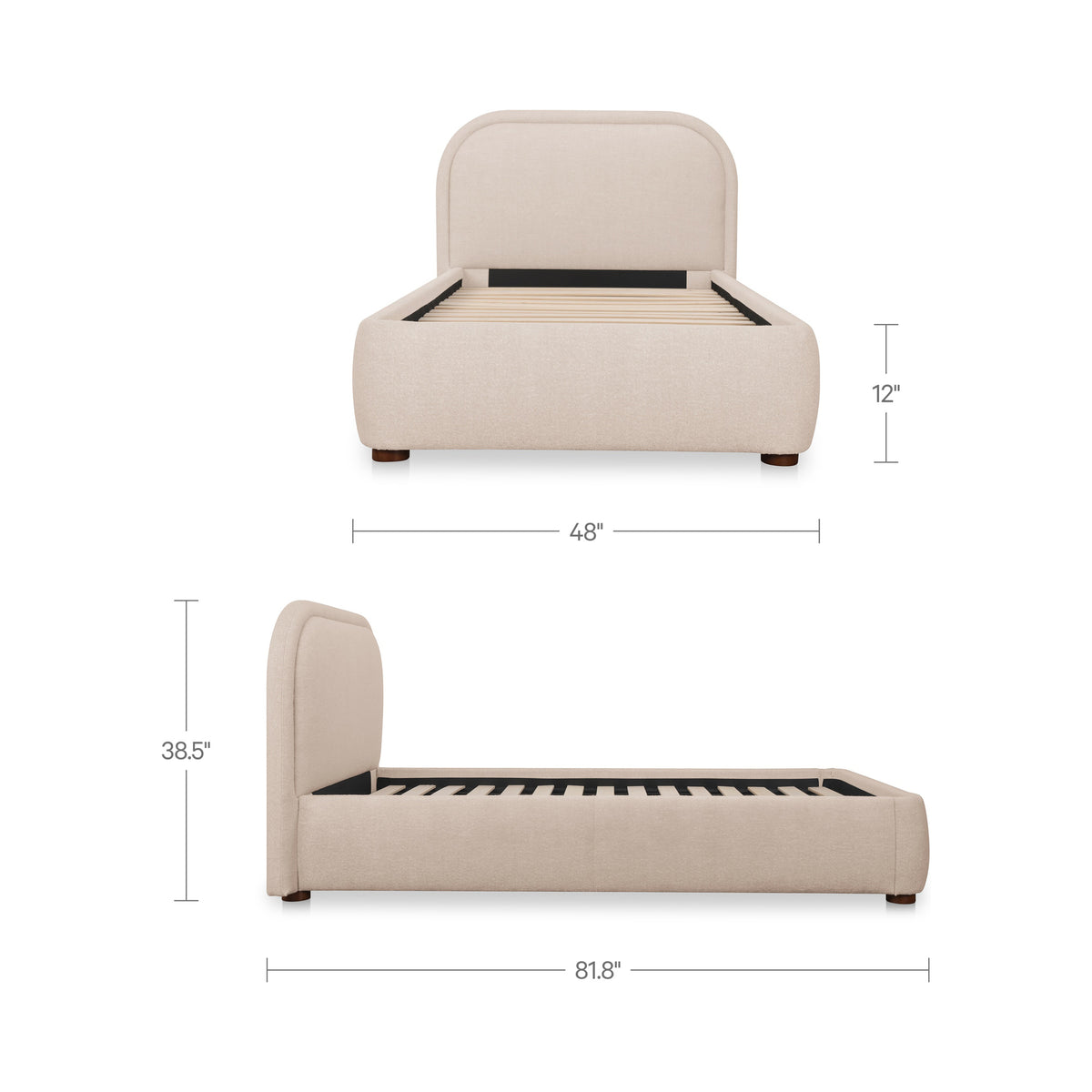 Colin Twin Bed Light Brown dimensions