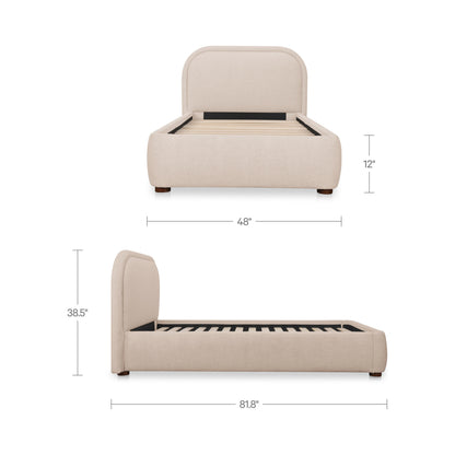Colin Twin Bed Light Brown dimensions
