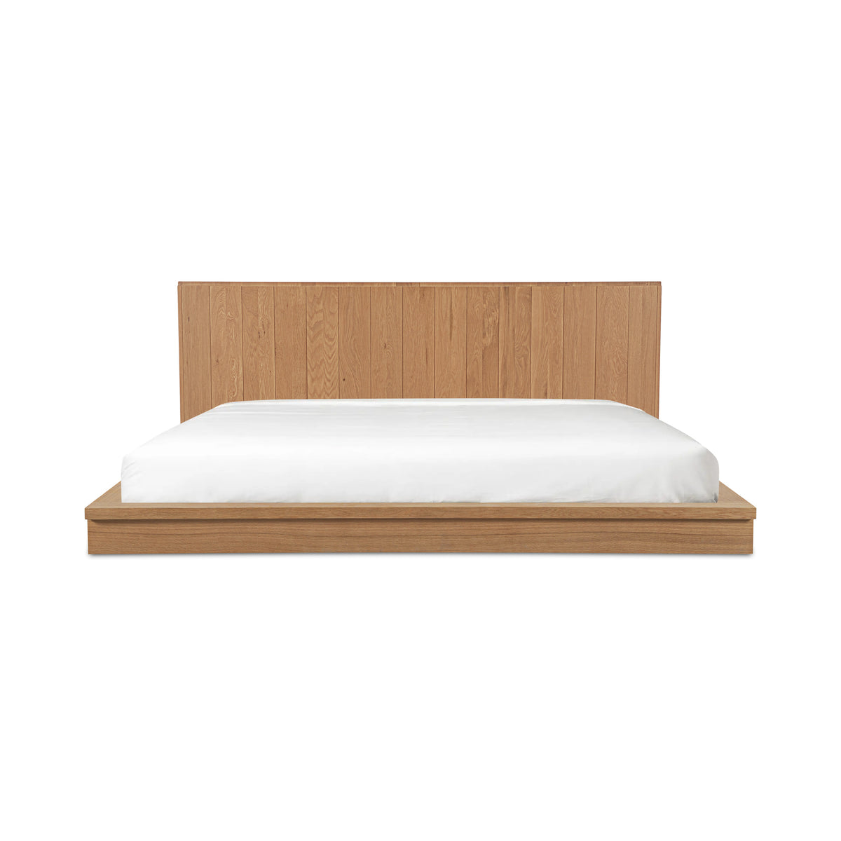 Plank Queen Bed - white background