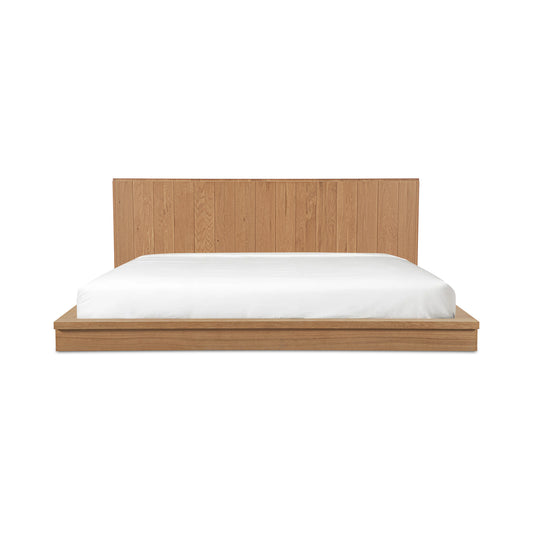 Plank Queen Bed - white background