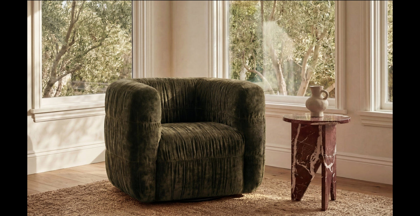 Robson Swivel Chair Dark Green