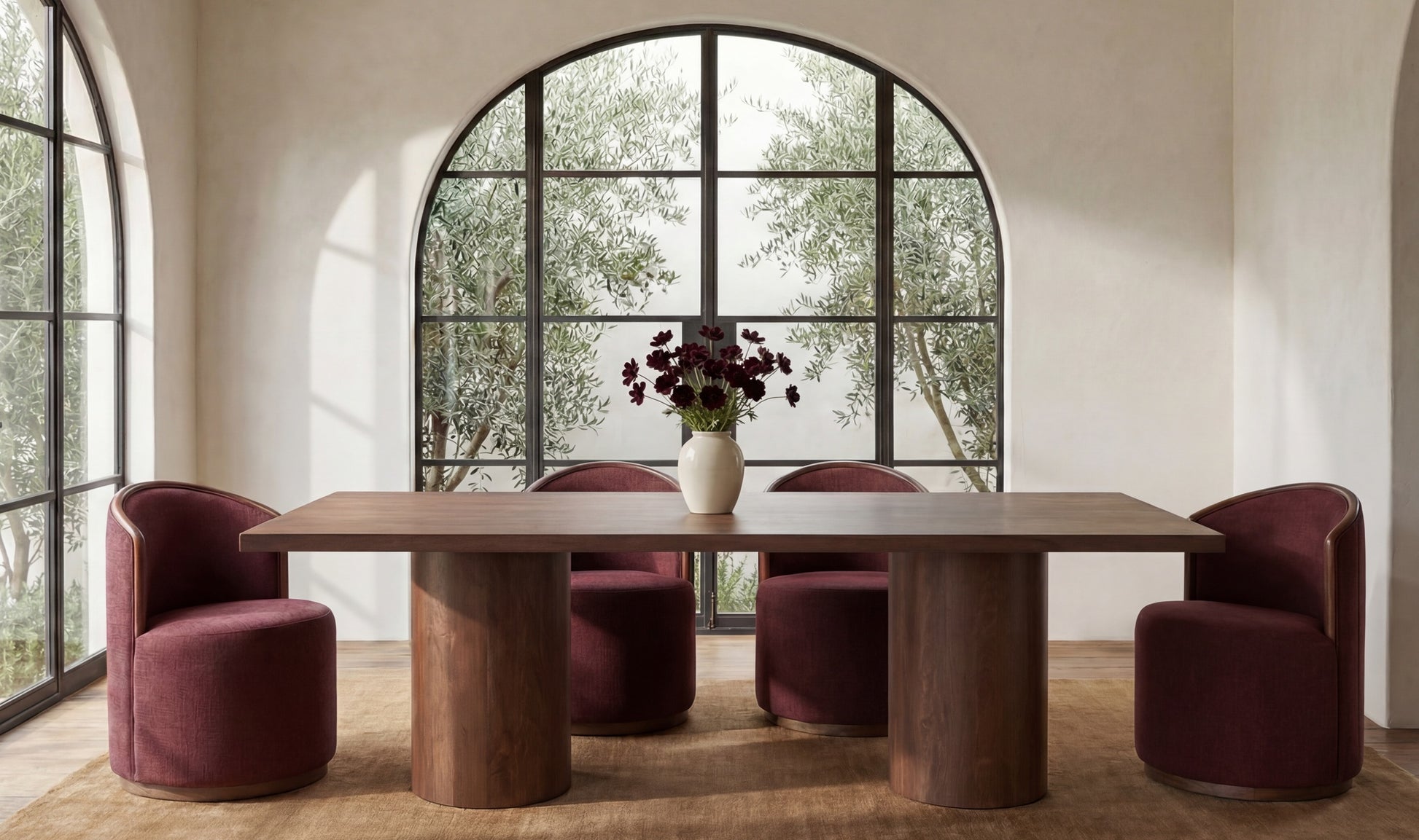 Rossi Swivel Dining Chair Berry.