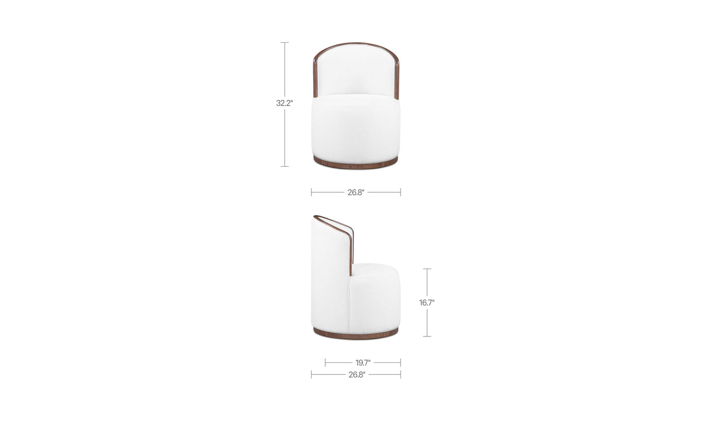Rossi Swivel Dining Chair Cream.