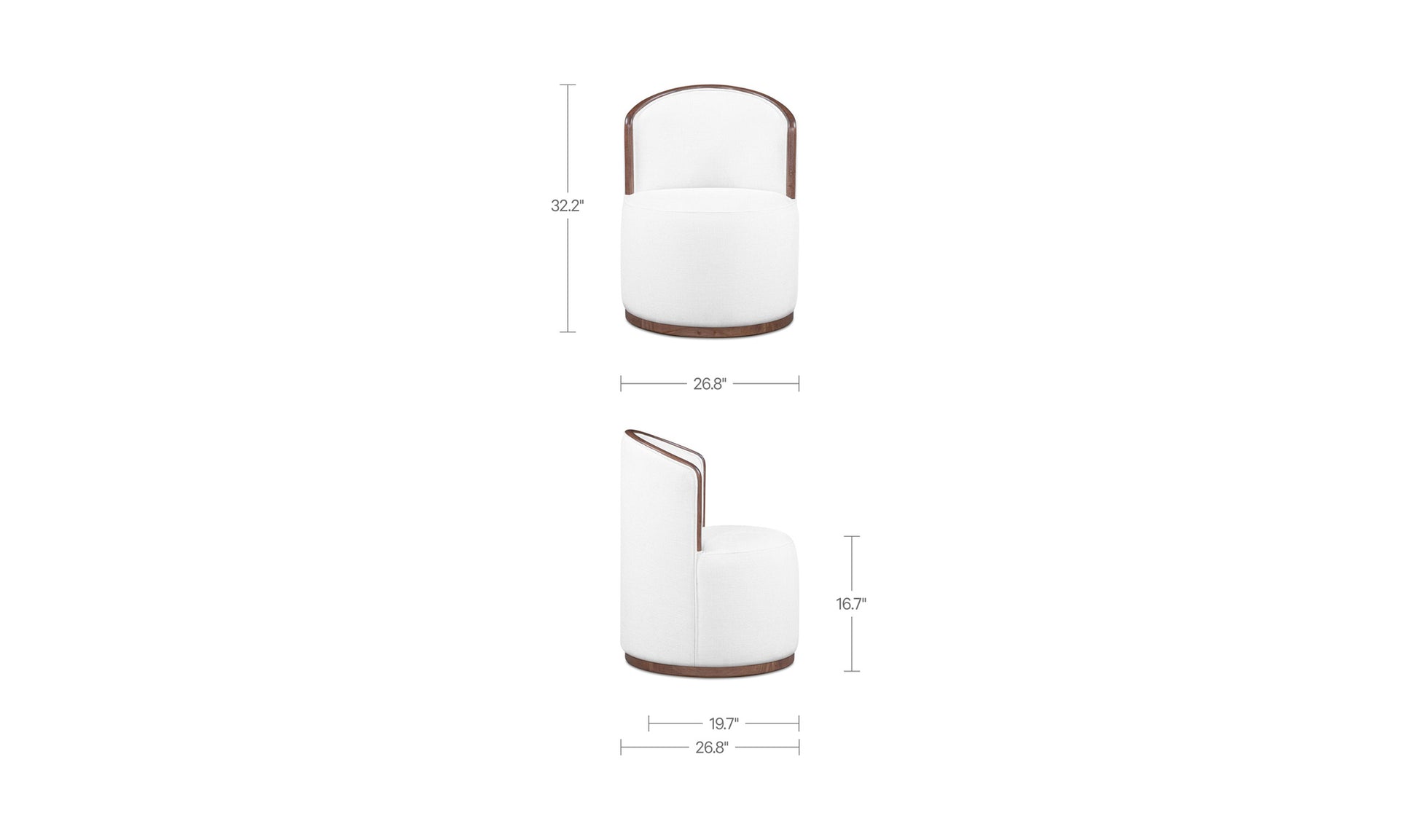 Rossi Swivel Dining Chair Cream.