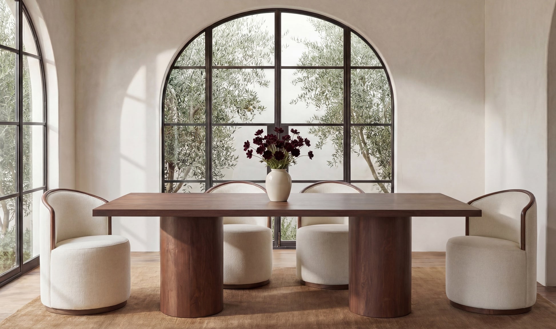 Rossi Swivel Dining Chair Cream.